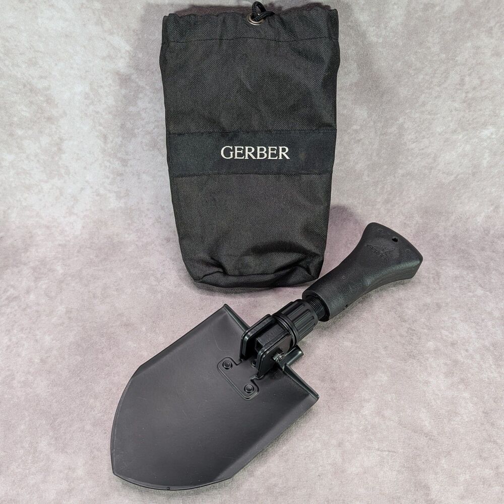 Gerber Folding Spade Shovel E-Tool Entrenching Camping Survival Tool Black Pouch